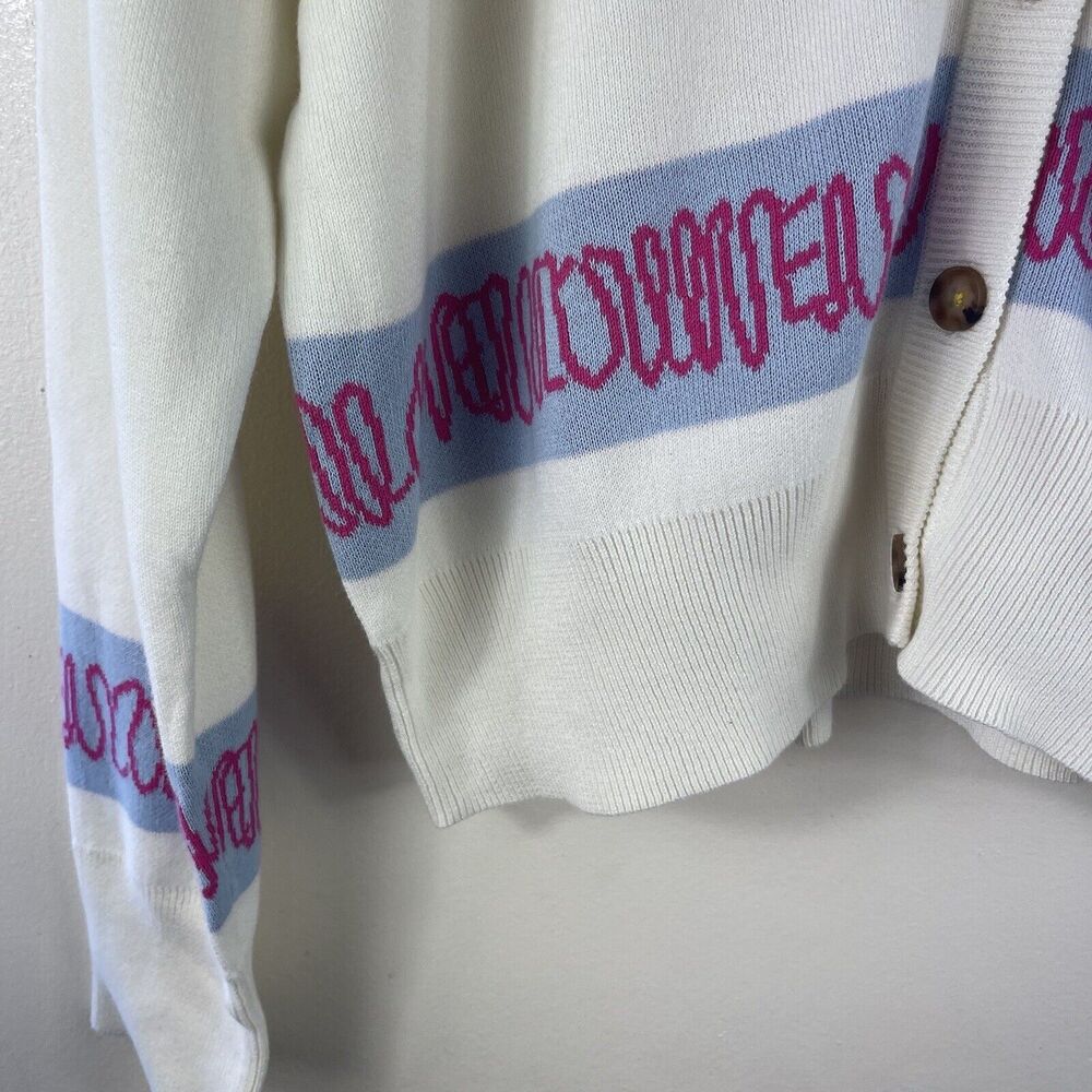 Kerri‎ Rosenthal Liv Cardi Love Actually Sweater Cardigan Oatmilk Women Size L - Picture 9 of 16